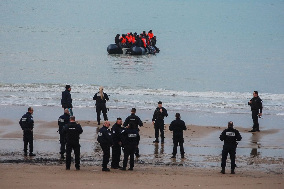 French police and small boat