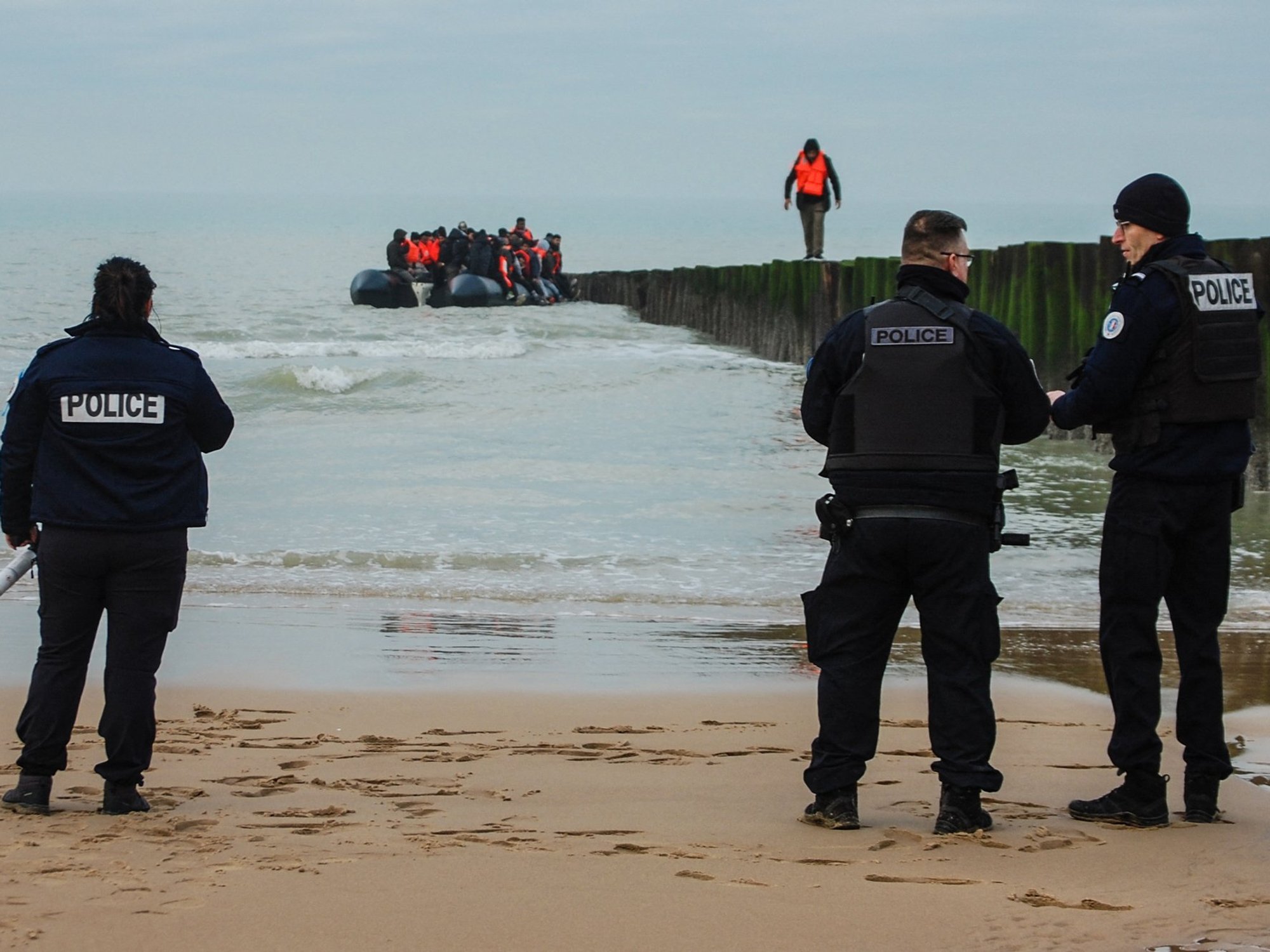 French police and small boat