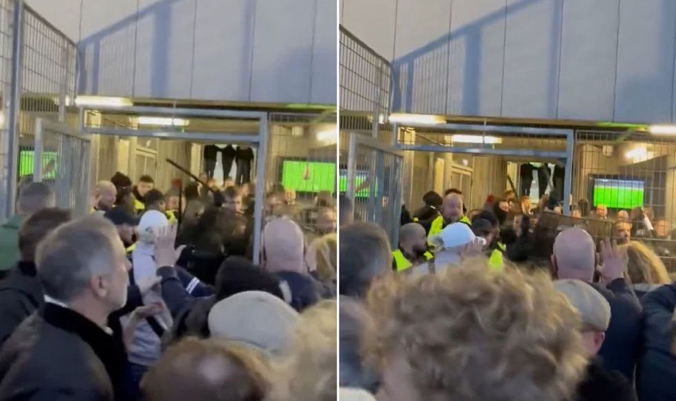 French police appeared to use batons on Aston Villa fans