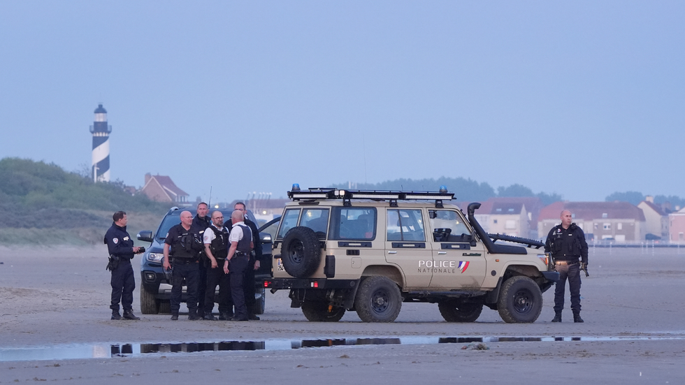 French police on the beach