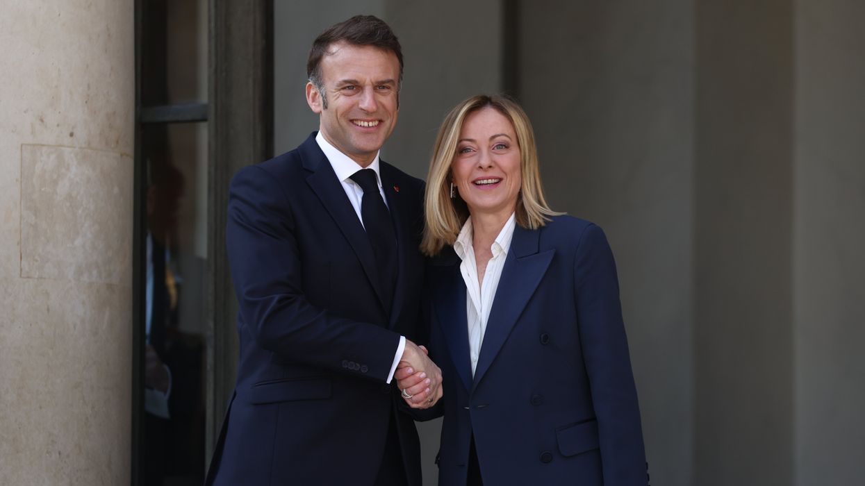 French President Emmanuel Macron and Italian Prime Minister Giorgia Meloni