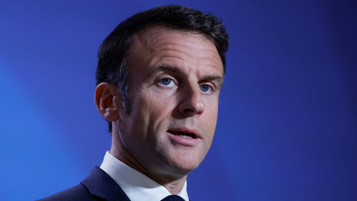 French President Emmanuel Macron attends a press conference on the day of a European Union leaders summit in Brussels