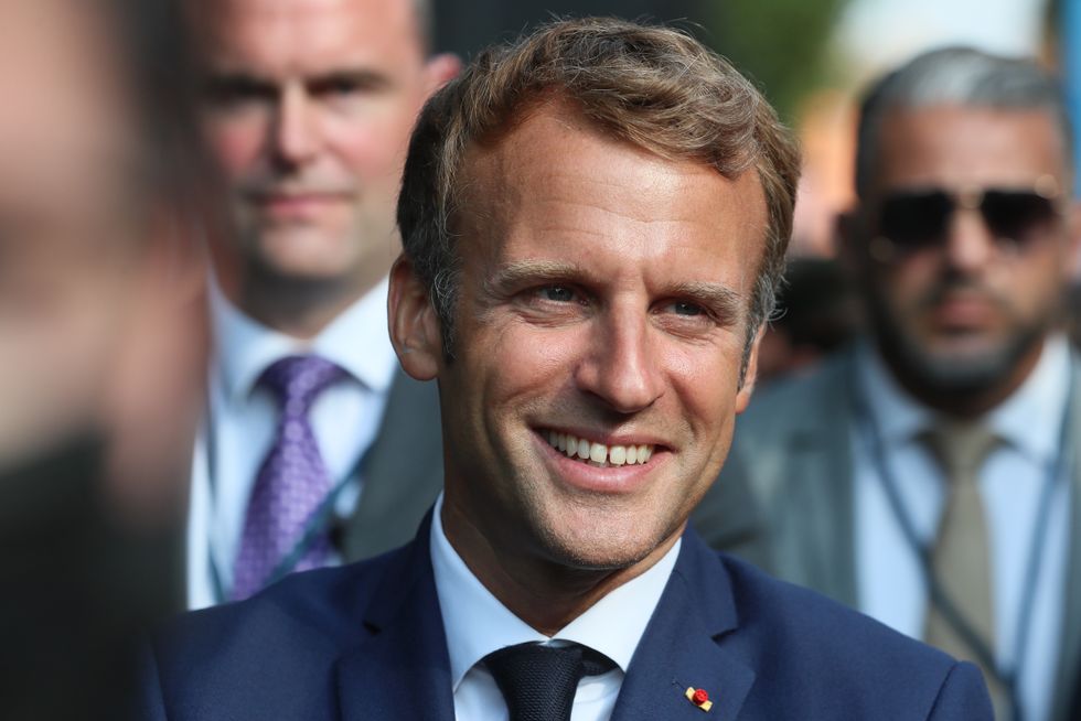 French President Emmanuel Macron while on a walkabout in Dublin city centre, during his first official visit to Ireland. Picture date: Thursday August 26, 2021.