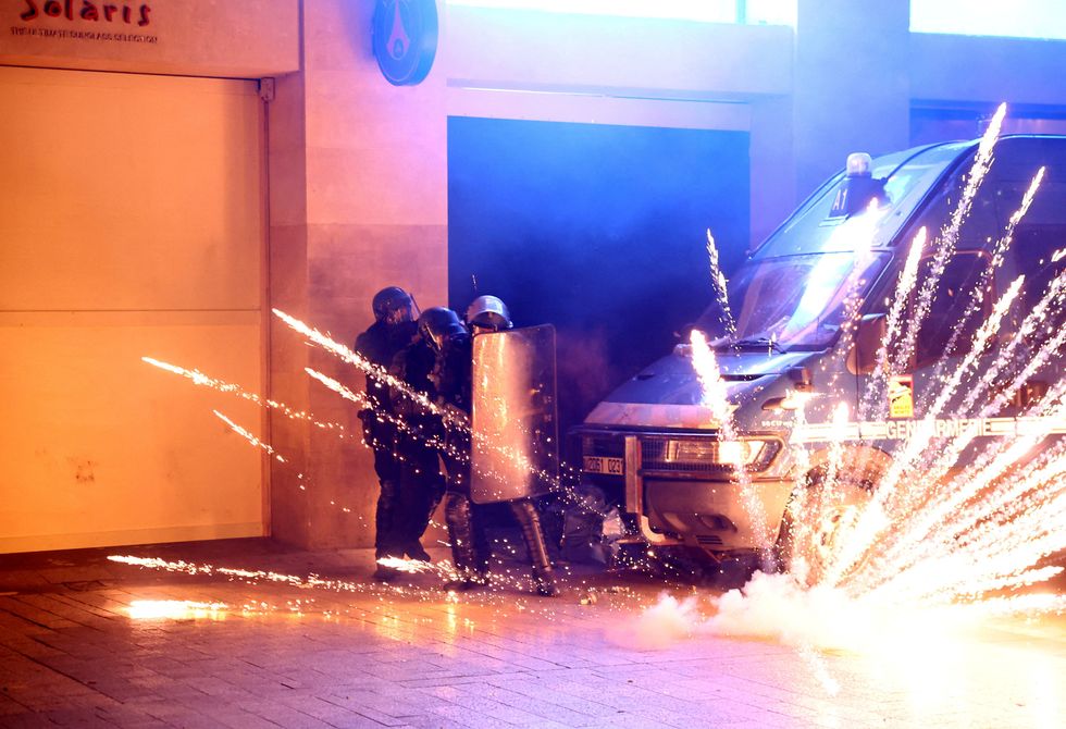 French riot police