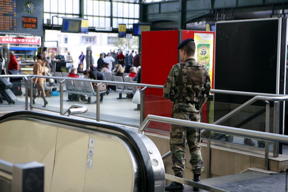 French soldier in station