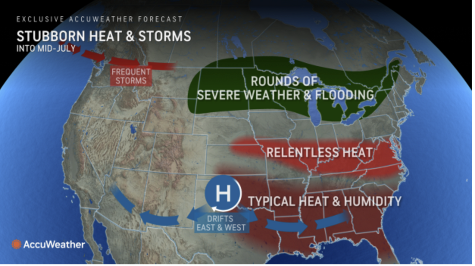 Frequent storms will affect the northwest
