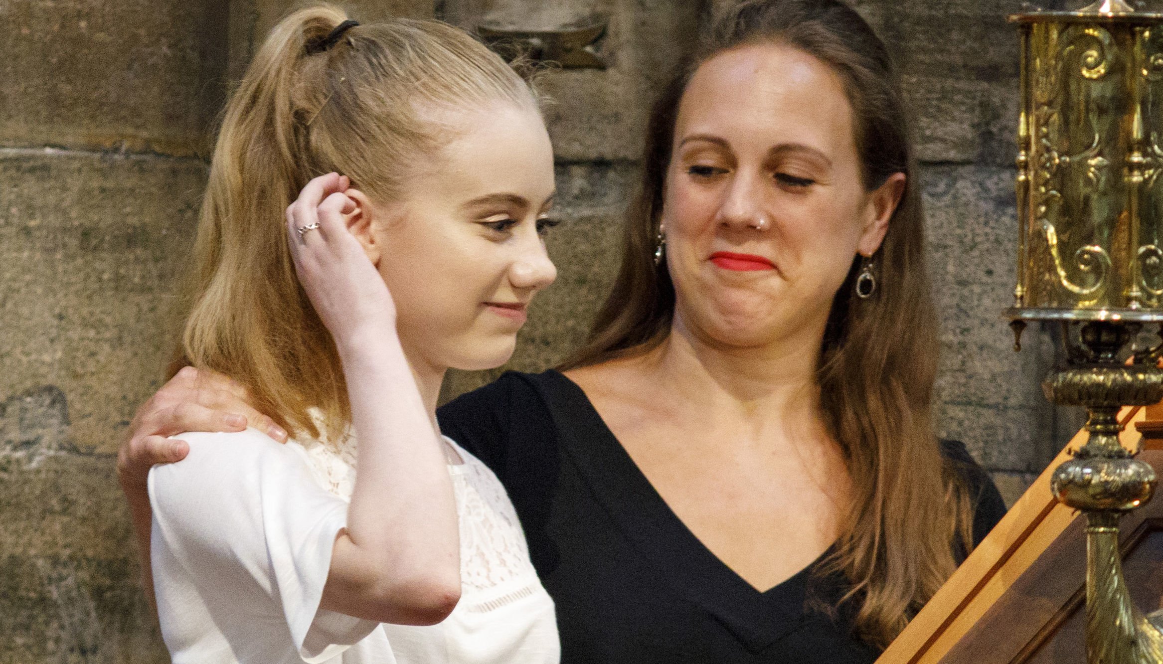Freya Lewis and Jenny Grant (right), a nurse who helped Freya with her injuries