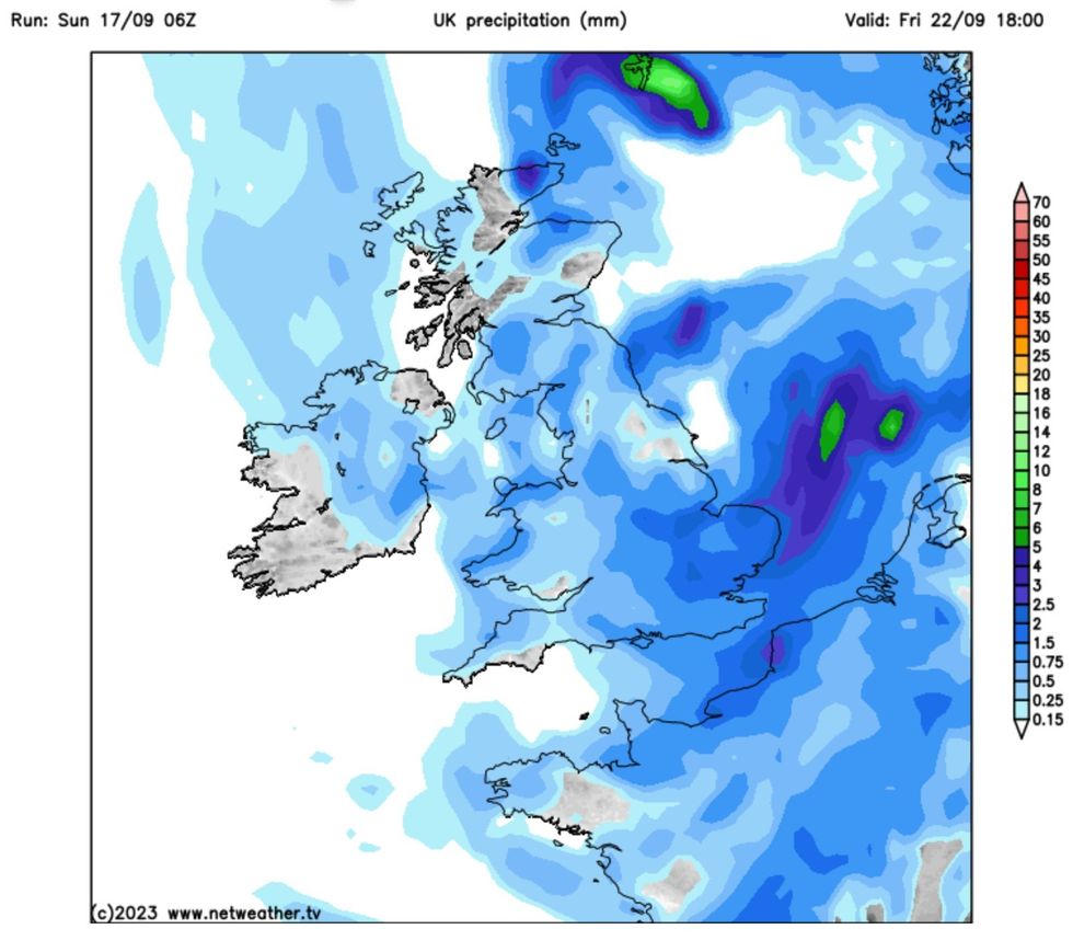 Friday 22 September rain map\u200b
