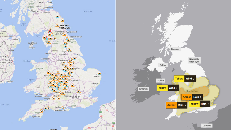 Friday November 14 flood warnings met office map