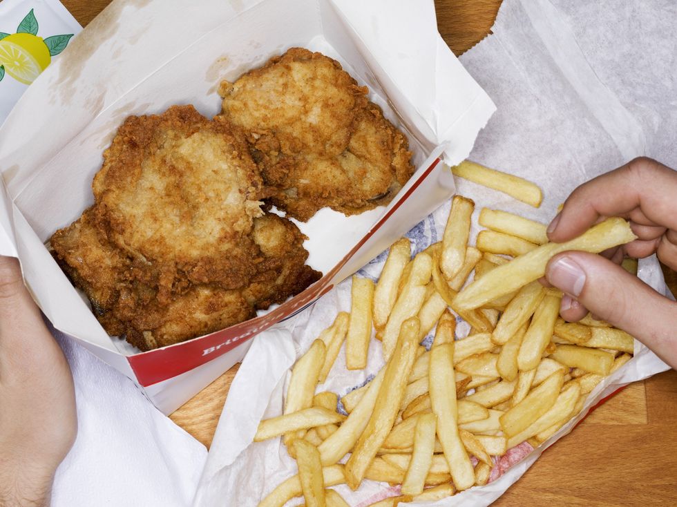 Fried chicken and chips
