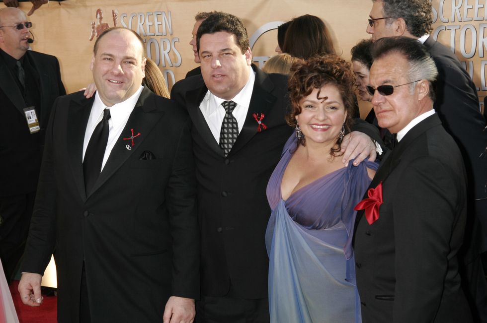 From the television show, 'The Sopranos', from left, James Gandolfini, Steve Schirripa, Aida Turturro and Tony Sirico.