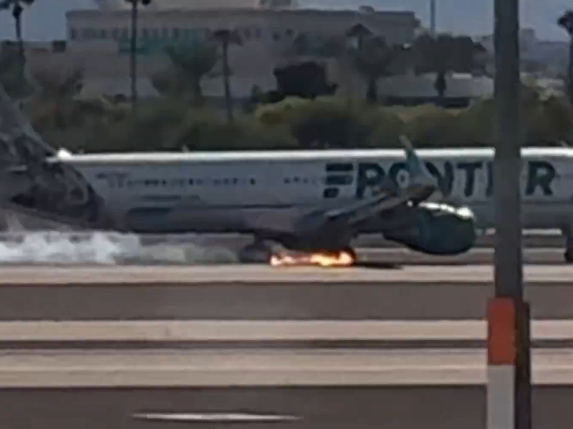 Frontier Airlines plane fire