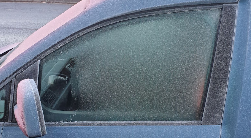 Frosted over van