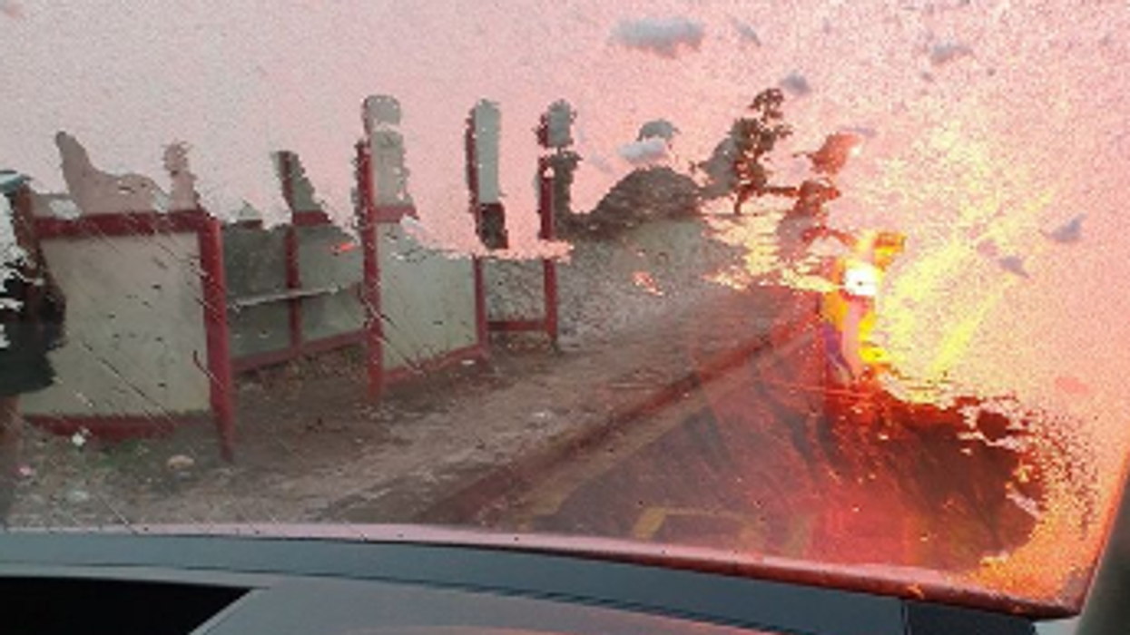 Frosted over windscreen