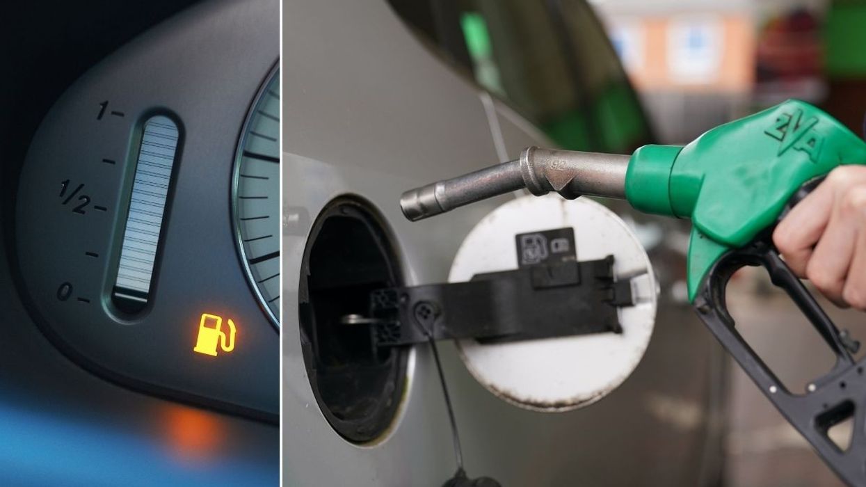 Fuel gauge and a petrol pump