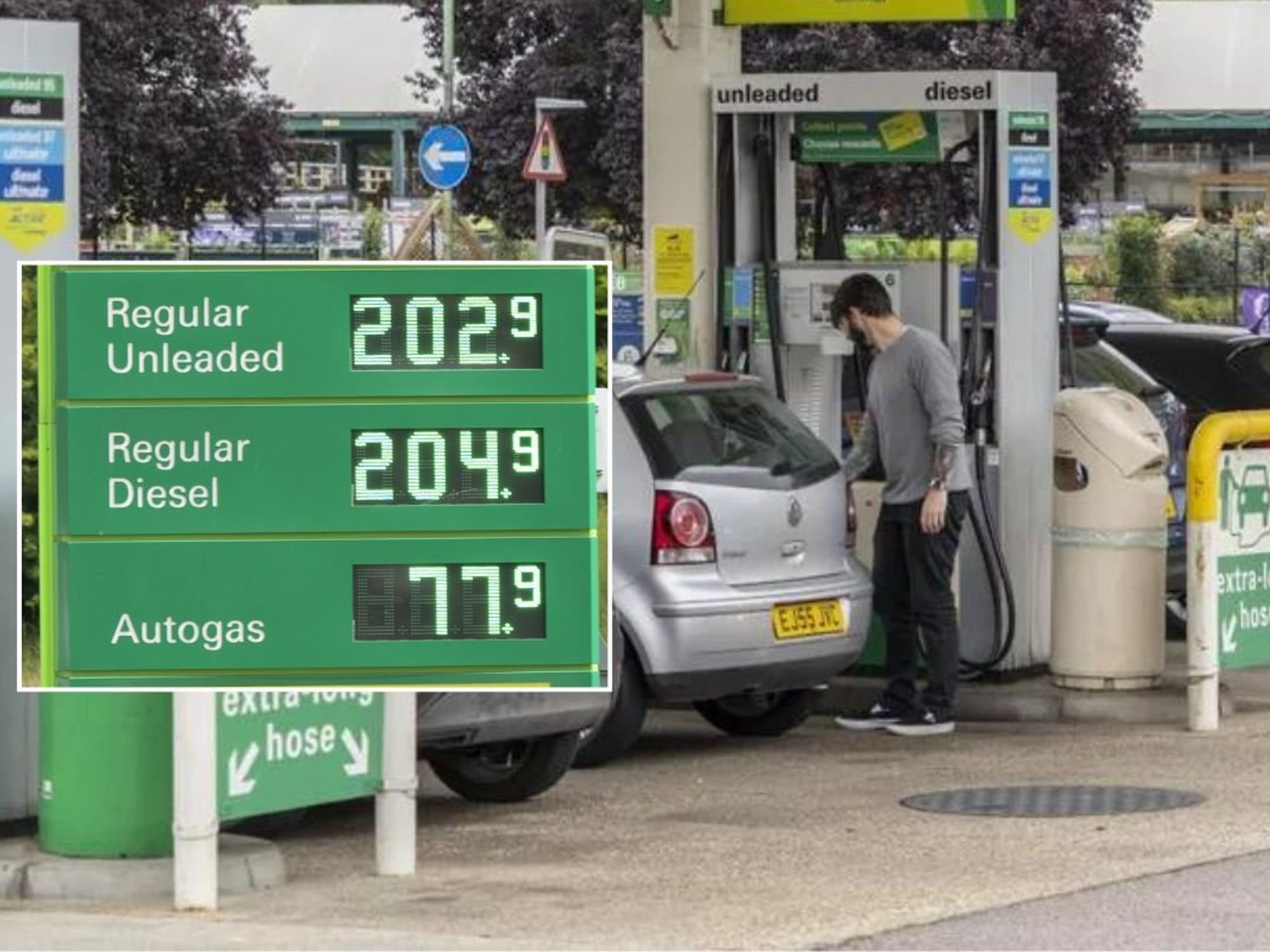 Fuel prices and a petrol station