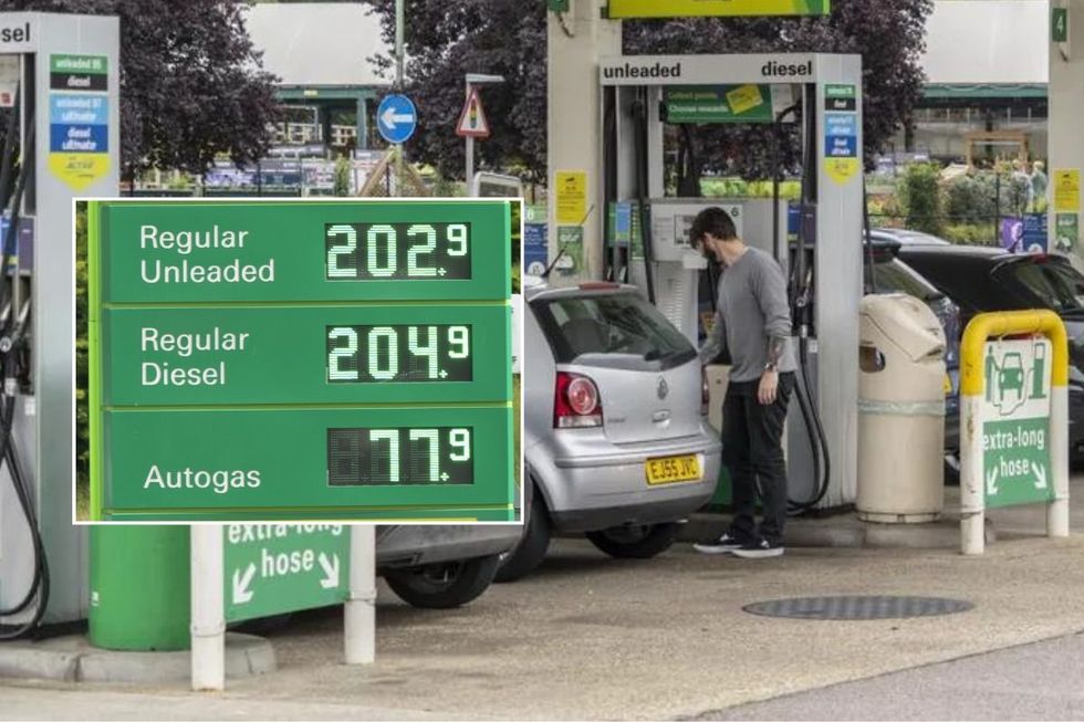 Fuel prices and a petrol station