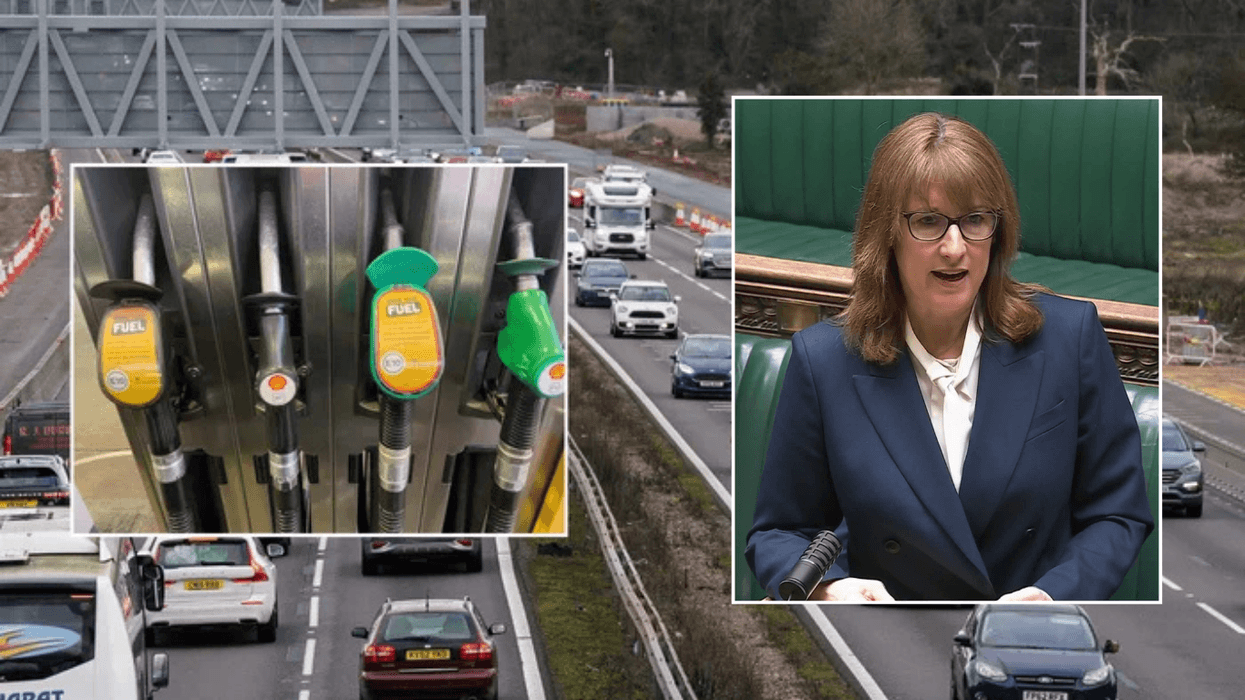 Fuel pumps and Raxhel Reeves on UK roads
