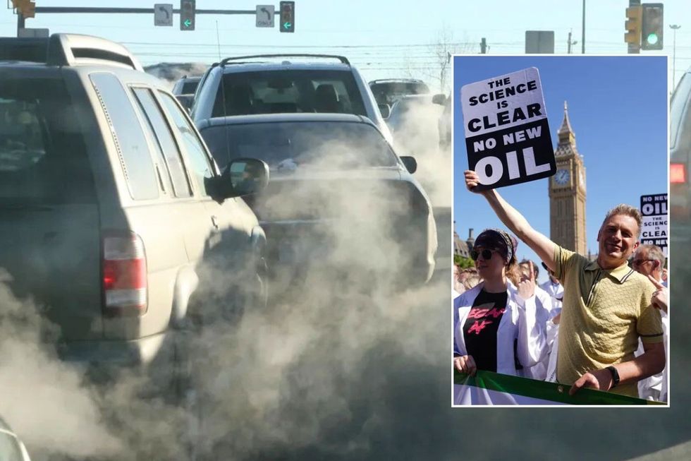 Fumes from car exhausts and Chris Packham protesting about oil and gas licensing