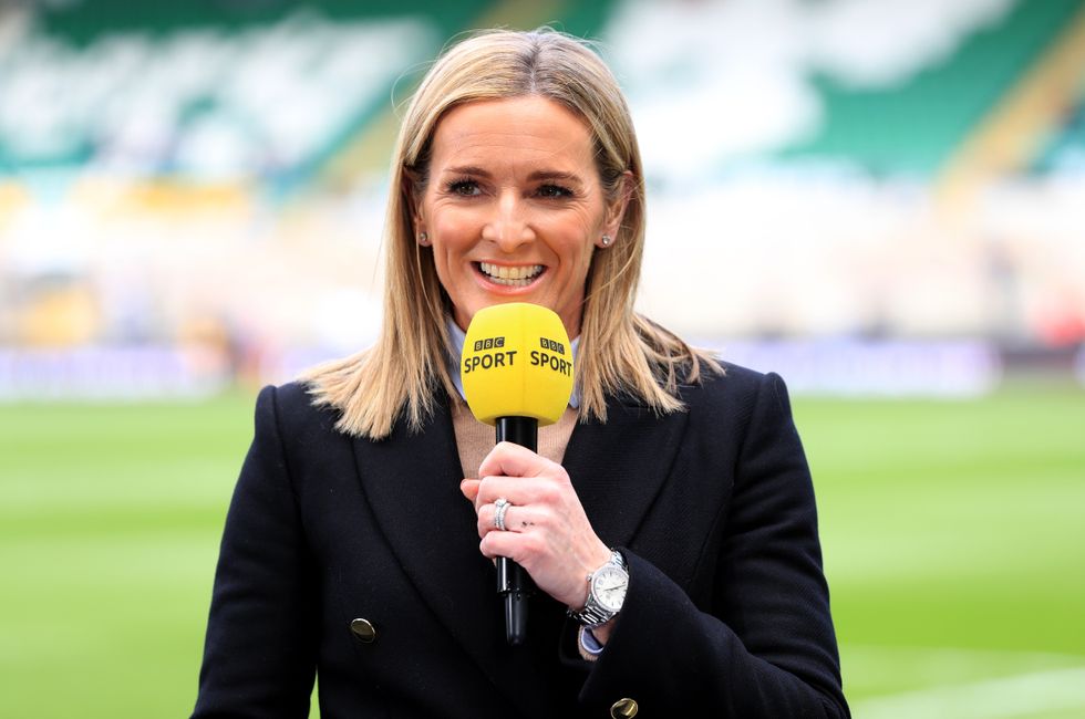 Gabby Logan presenting for BBC Sport