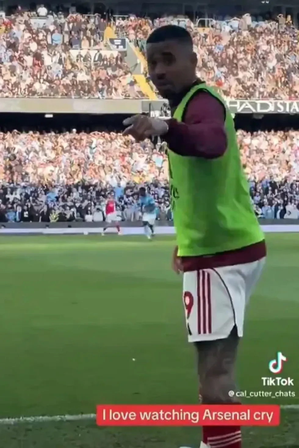 Gabriel Jesus lost his cool as Man City went on to beat Arsenal