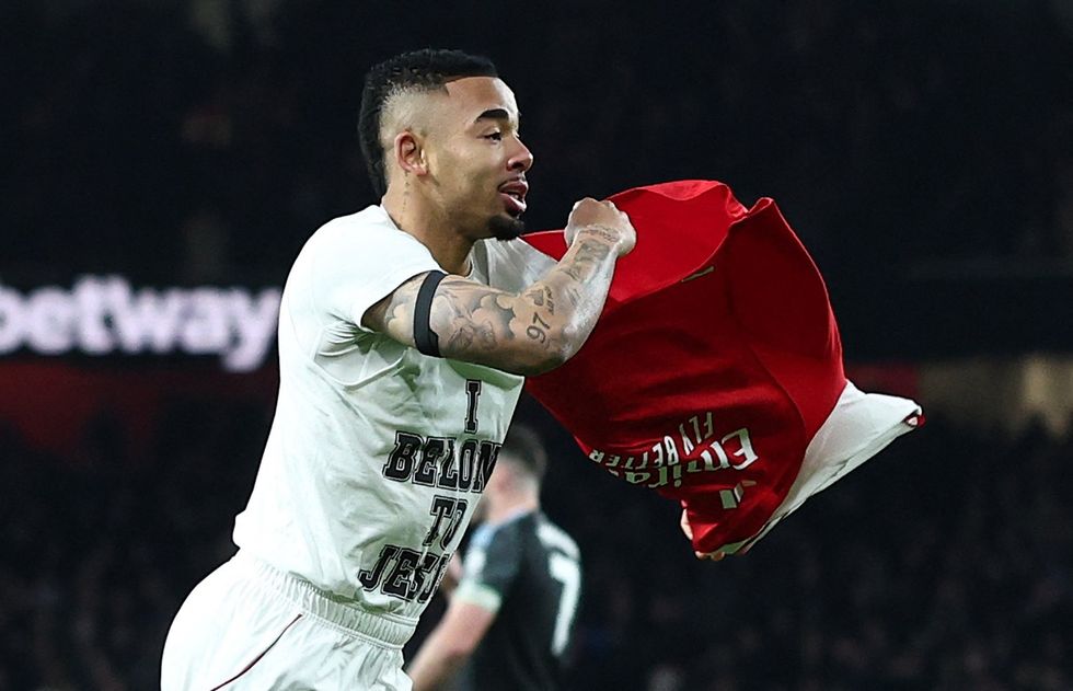 Gabriel Jesus was booked for his celebration