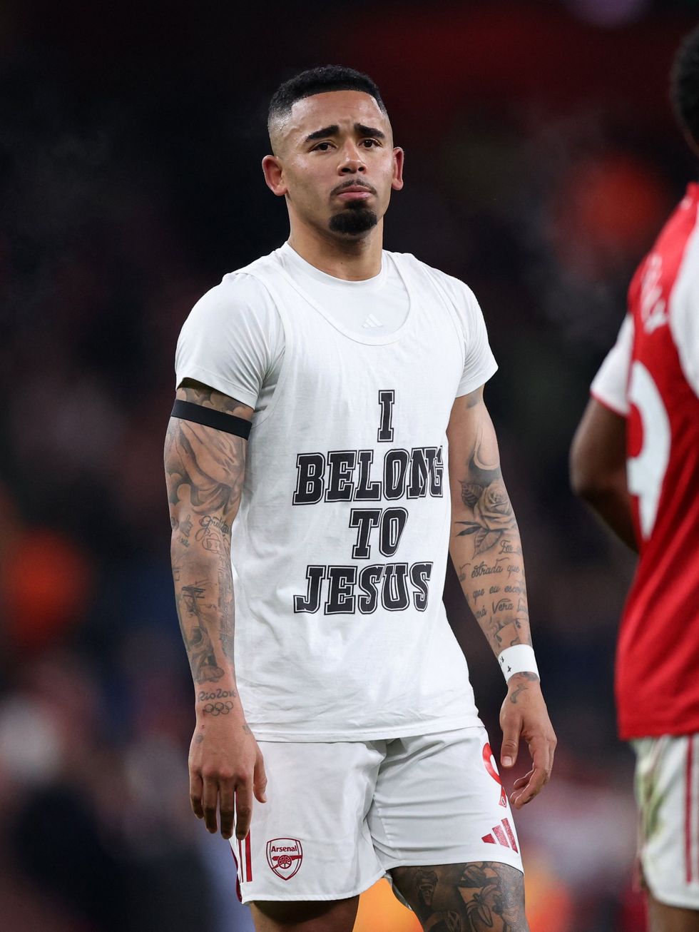 Gabriel Jesus was shown a yellow card for taking his top off