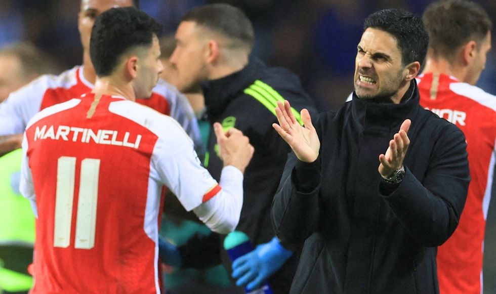 Gabriel Martinelli and Mikel Arteta