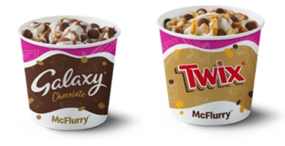 Galaxy Chocolate McFlurry, Twix Caramel McFlurry