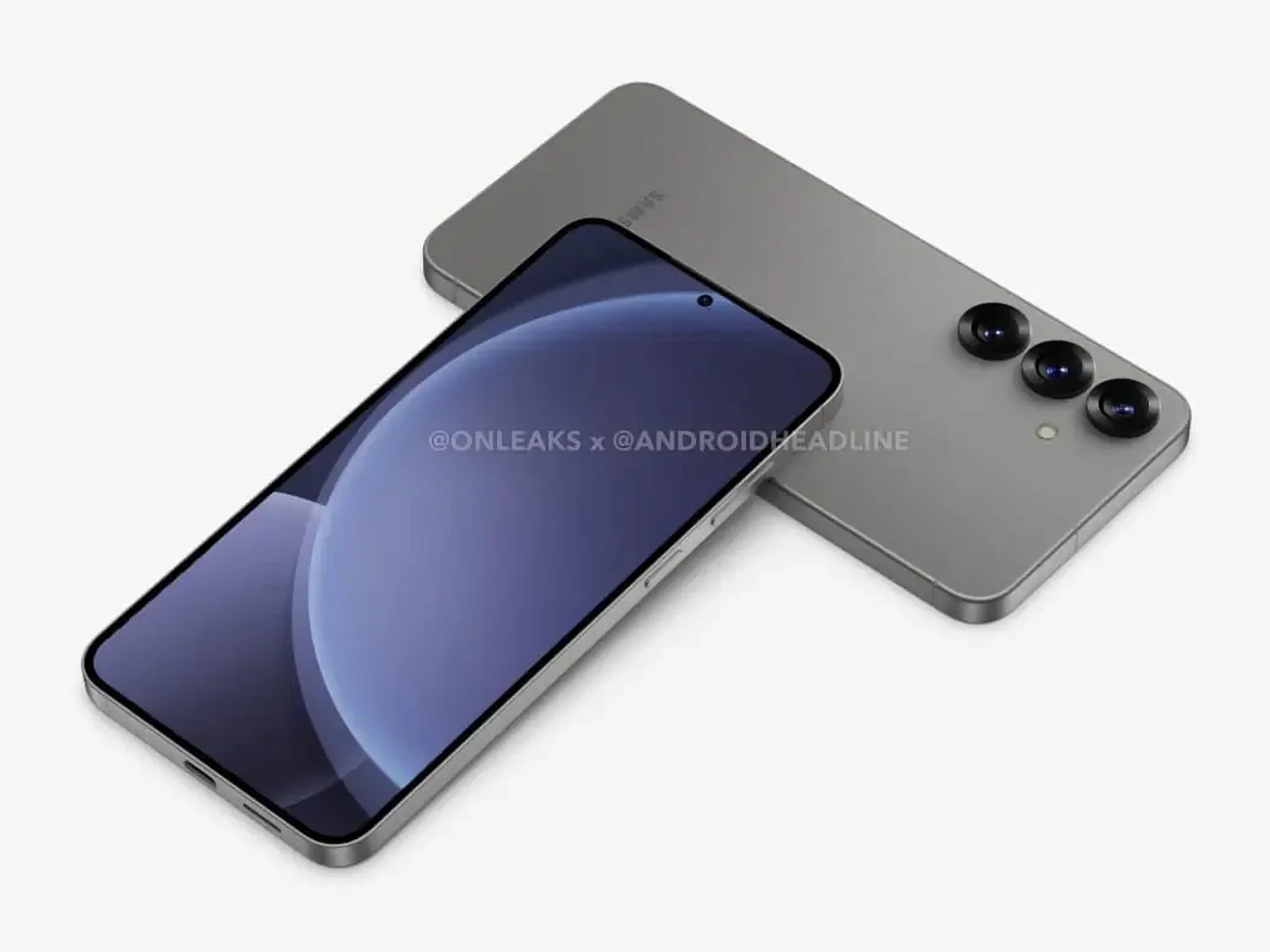 galaxy s25 plus in grey lying on a white surface