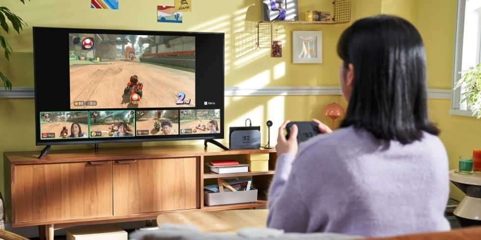 Gamer plays Mario Kart World on Nintendo Switch 2