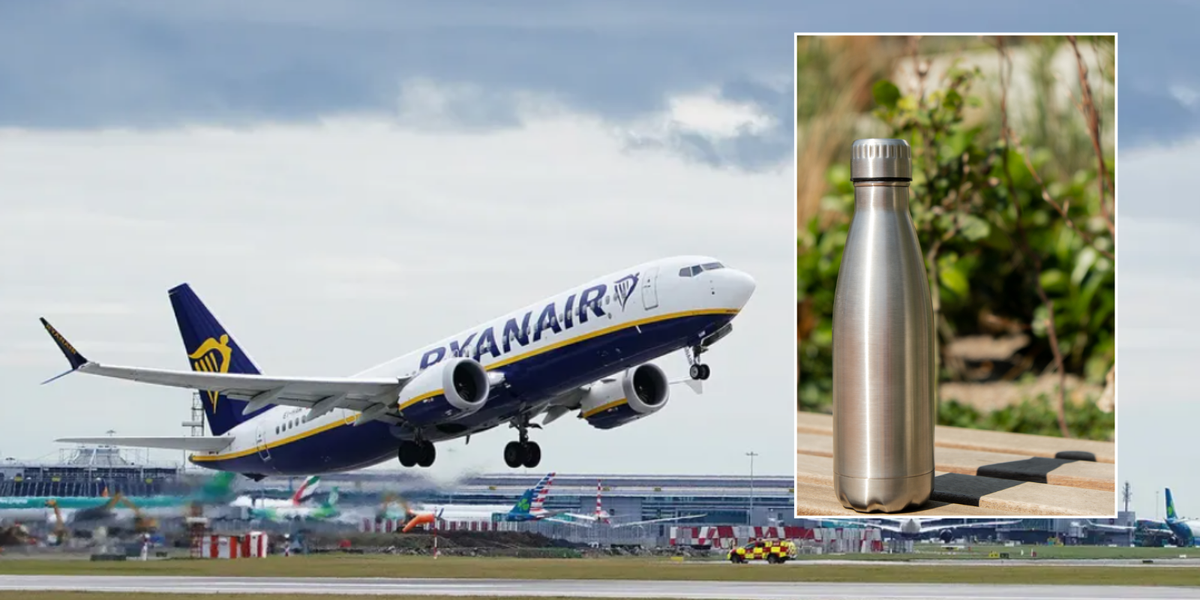 NextImg:Ryanair passenger forced to pay £50 to board return flight after 'ridiculous' water bottle charge