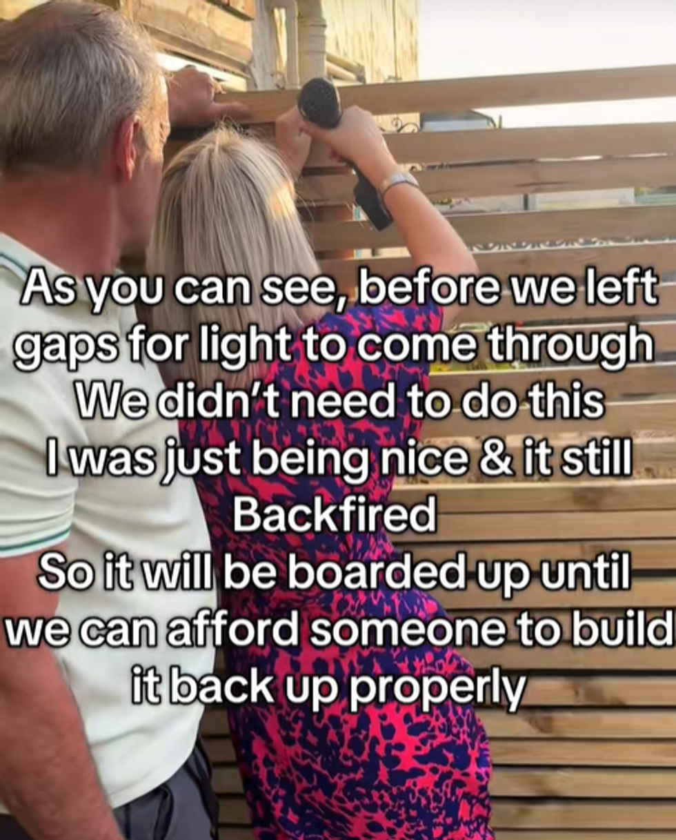 Garden fence being replaced