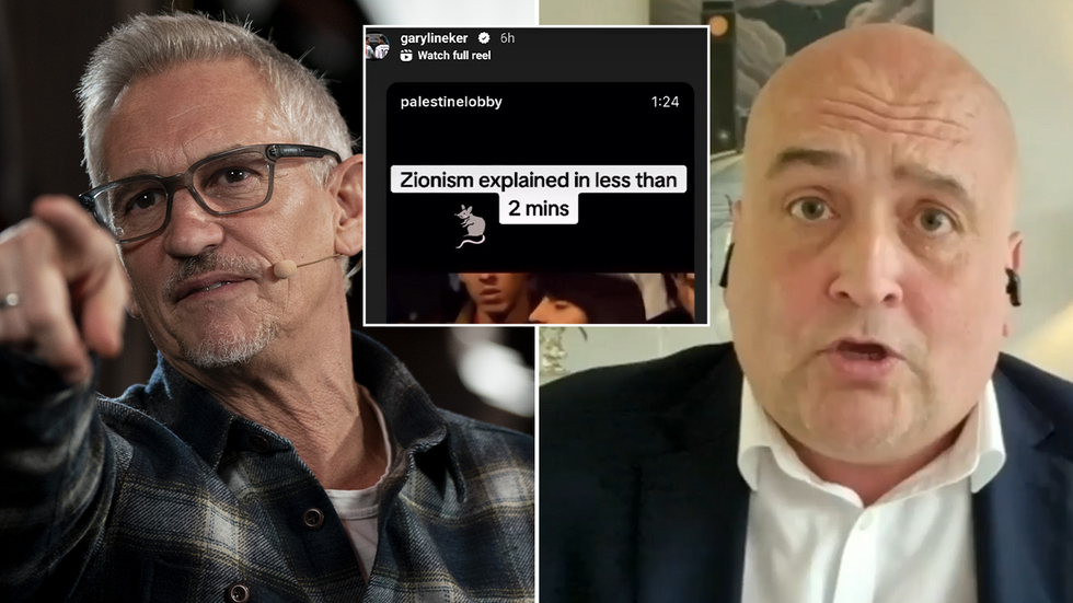 Gary Lineker and Danny Kelly with an inset screenshot of the reel shared on Lineker's Instagram story