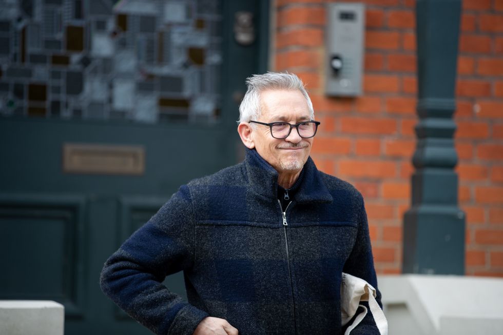 Gary Lineker leaving his home