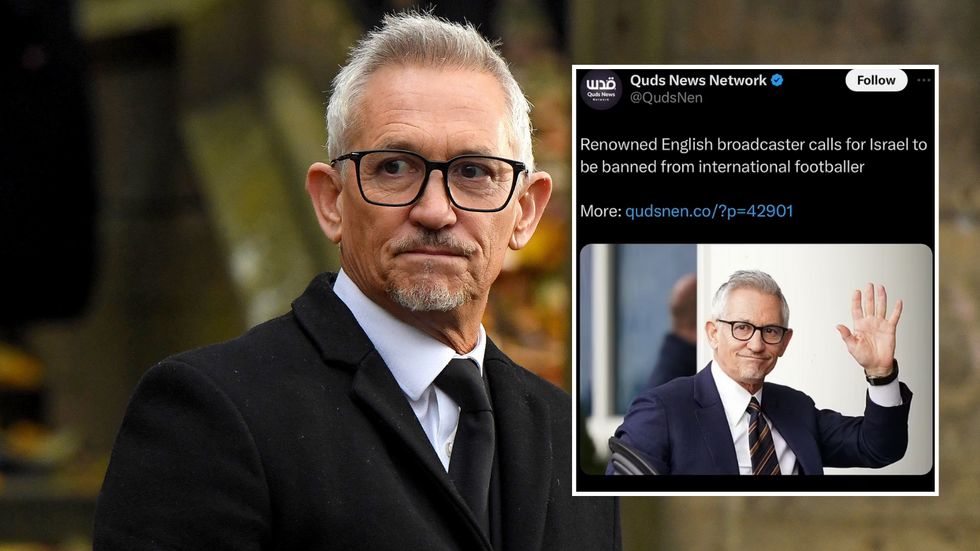 Gary Lineker/Tweet by Hamas supporters