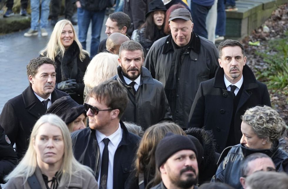 Gary 'Mani' Mounfield funeral: David Beckham and Gary Neville