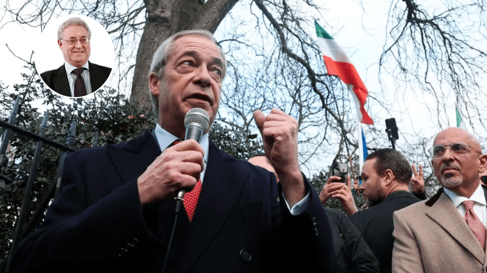 Gary Mond (left), Nigel Farage at the launch of the Reform Jewish Alliance