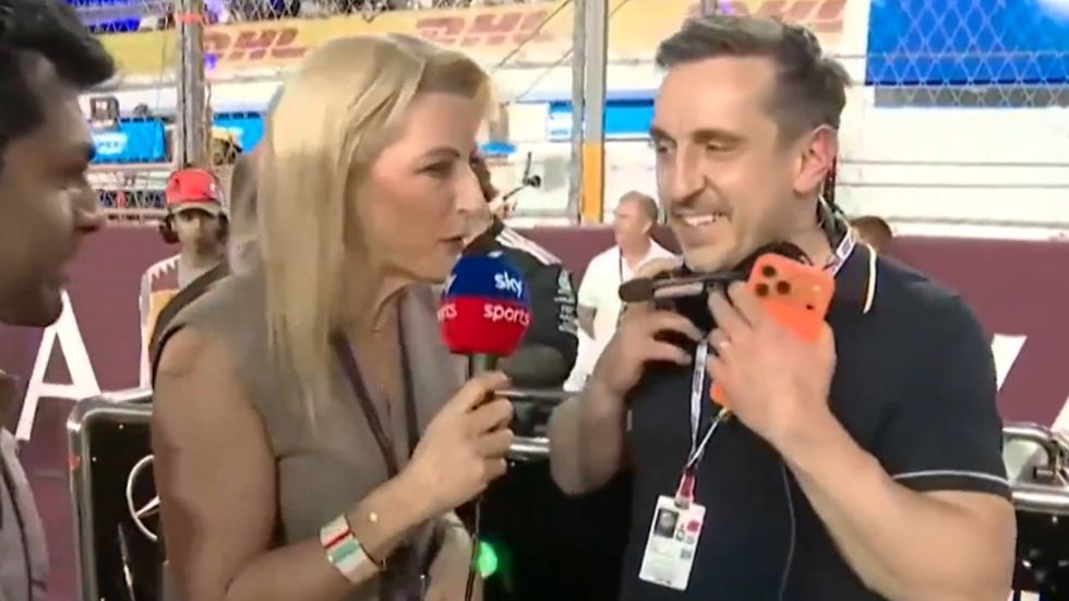 Gary Neville has found himself at the centre of yet another online backlash after the former Manchester United and England star jetted out to Qatar for the Grand Prix