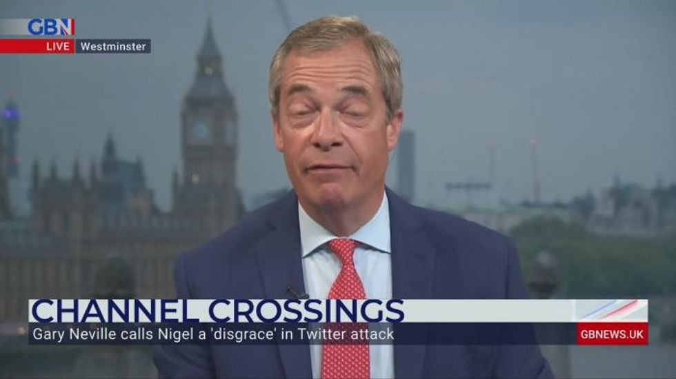 Nigel Farage says 'intolerant' Gary Neville would be welcome on his show as he responds to criticism