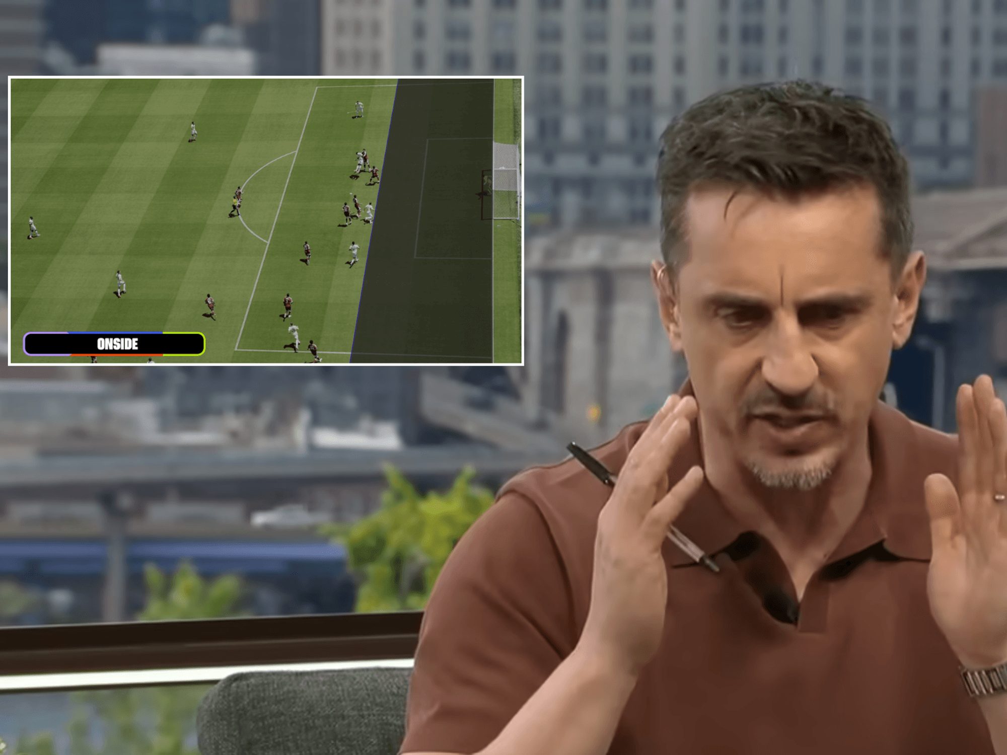 Gary Neville, offside