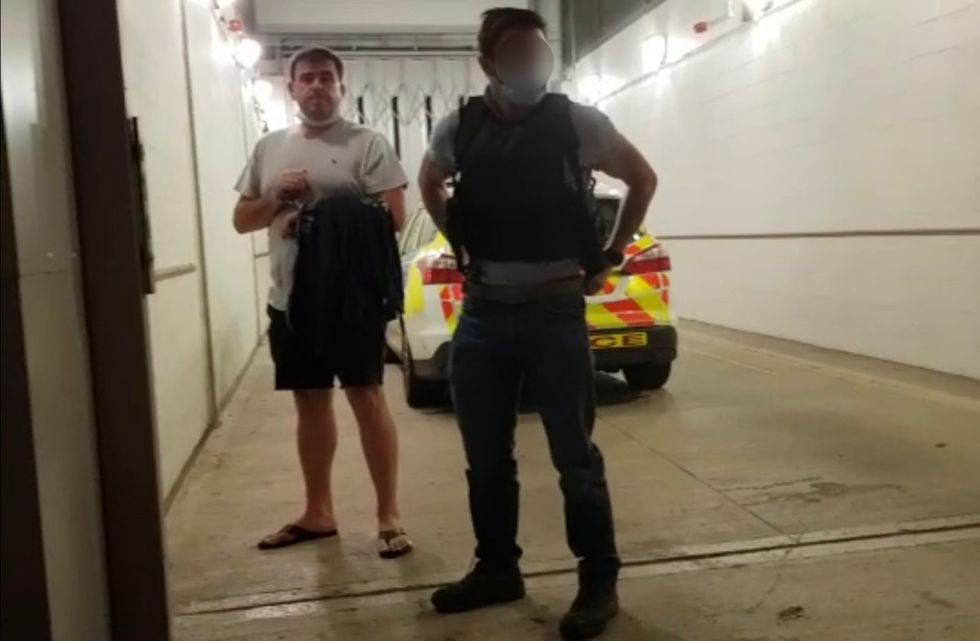 Gary Vickery in the company of a police officer