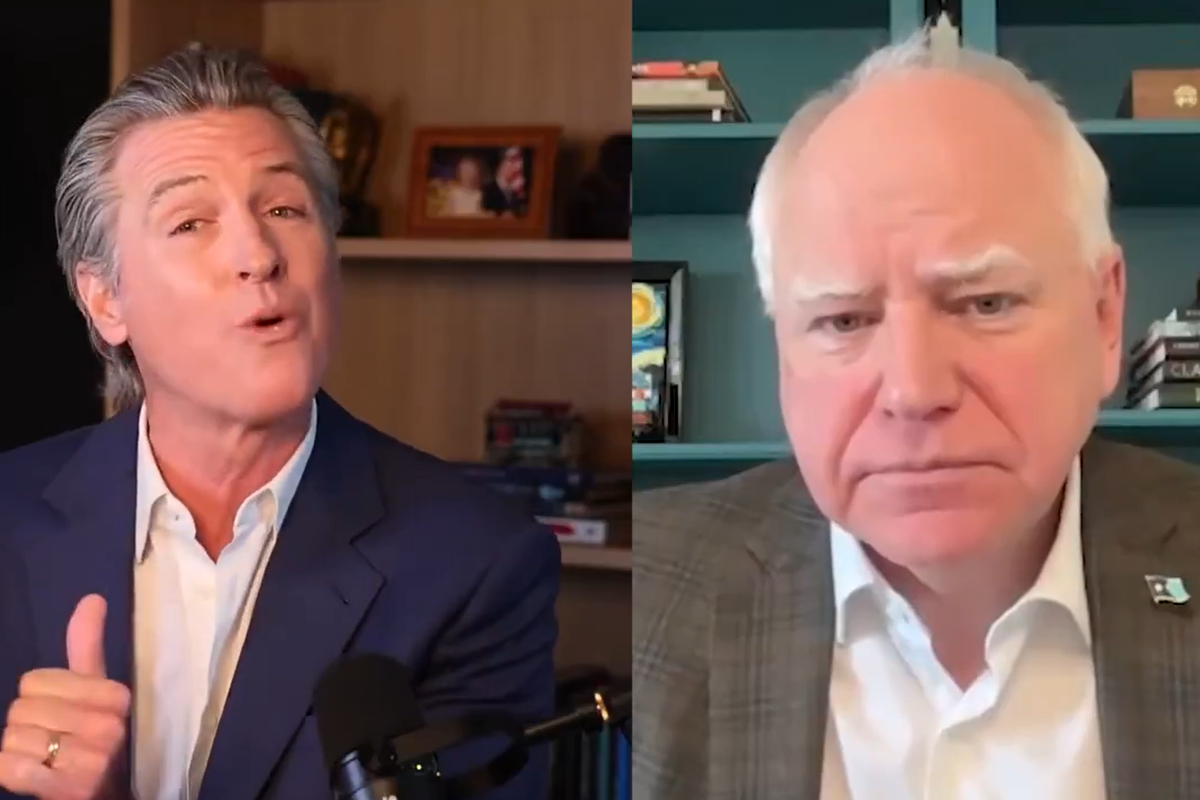 Gavin Newsom and Tim Walz