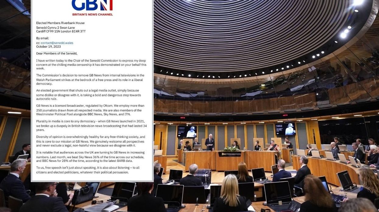 'A dangerous step towards autocracy!' GB News CEO issues letter over 'chilling' Welsh Senedd ban