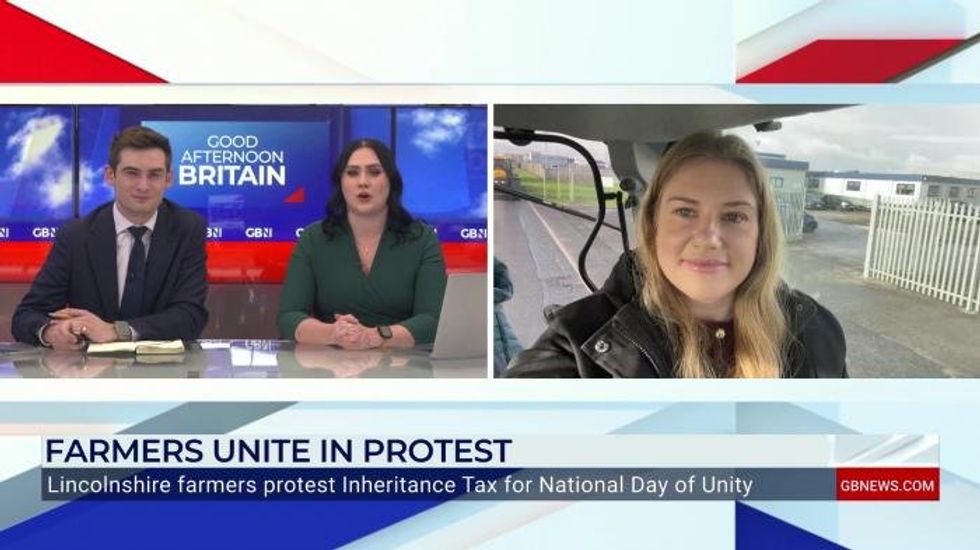 GB News' Anna Riley takes ride in tractor as farmers 'send Rachel Reeves a message'