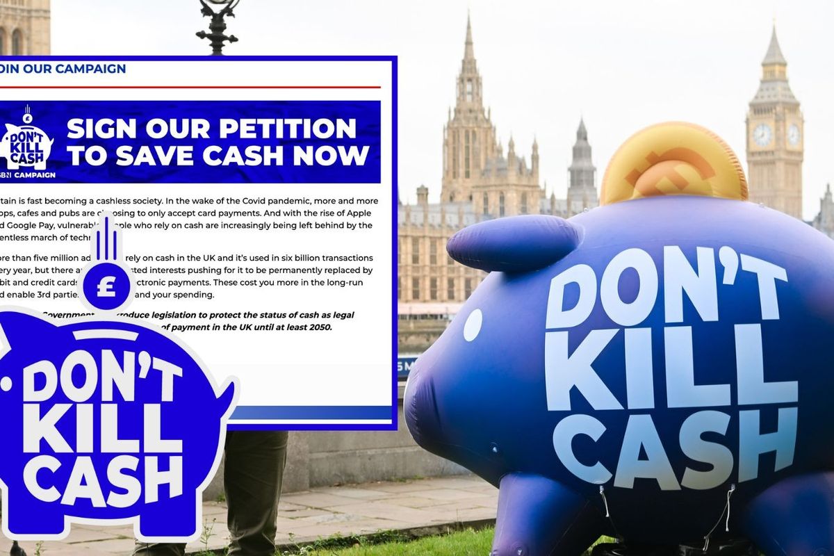 GB News' Don't Kill Cash petition and piggy bank