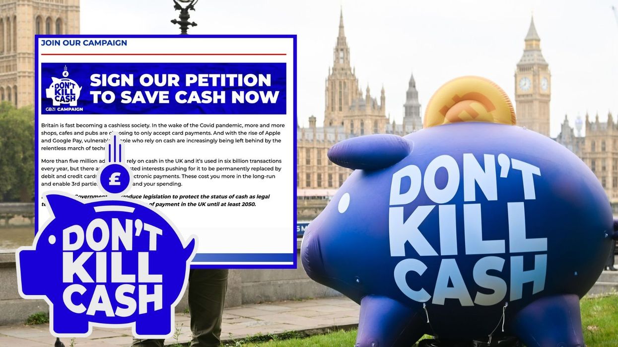 GB News' Don't Kill Cash petition and piggy bank