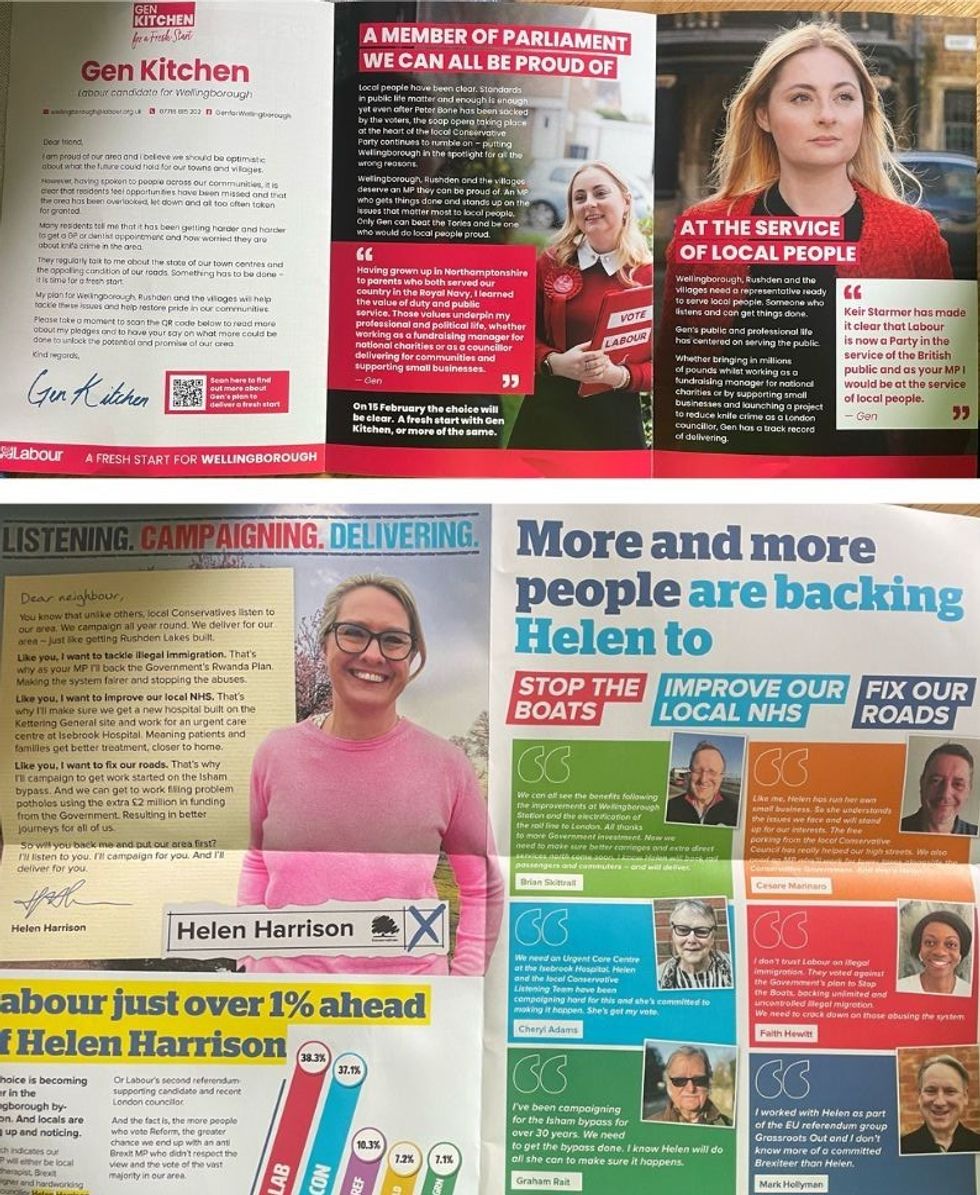 GB News has collected leaflets given out to voters in Wellingborough