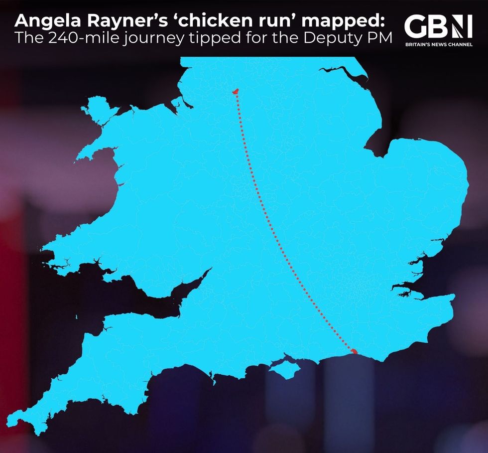 GB News has mapped just how far Angela Rayner could be preparing to dash