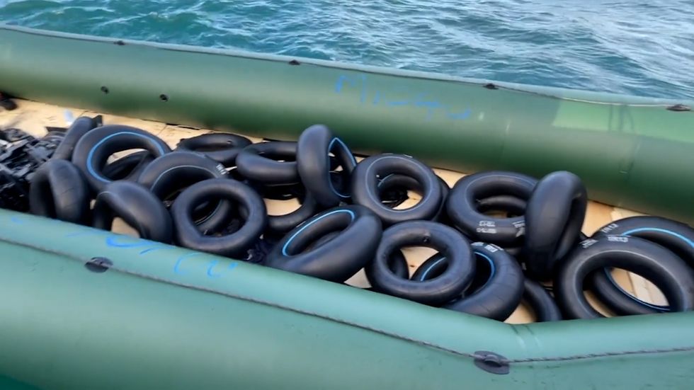 GB News has seen evidence that Channel migrants are taking significant risks with their lives, by using tyre inner-tubes as makeshift life jackets.